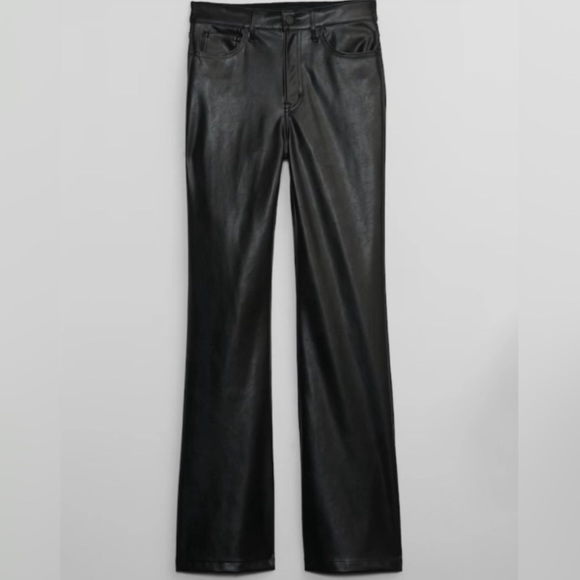GAP High Rise Flare Vegan-Leather Pants - Picture 3 of 10